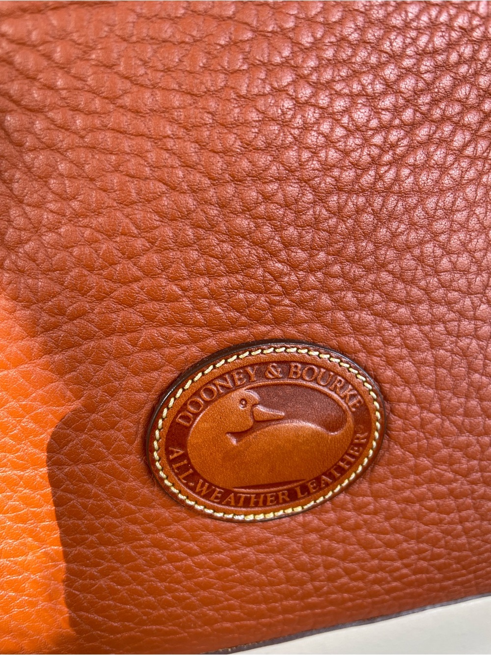 DOONEY & BOURKE Tan Pebble Leather Satchel with Gold Hardware - Picture 3 of 12